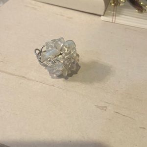 white and silver chunky ring adjustable